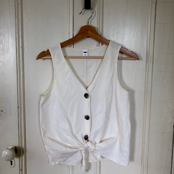 Tie front, button up Old Navy tank - Picture 1 of 3